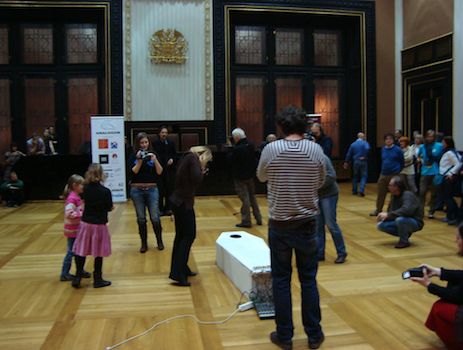 Singing Coffin at exhibition Prague 2012