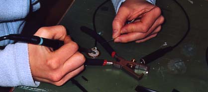 [Piezo Contact soldering in Haparanda, detail.]